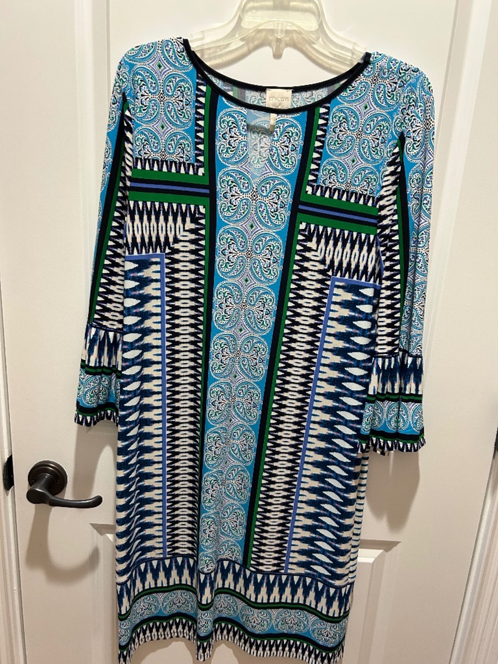 Chicos Blue Multi Dress Size 1